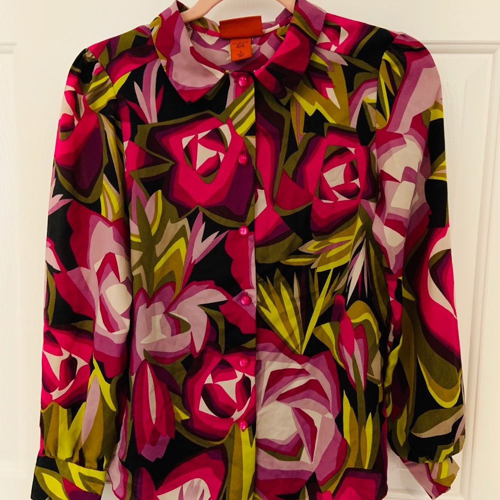 EUC Missoni for Target Floral Button Blouse Small - Picture 3 of 6